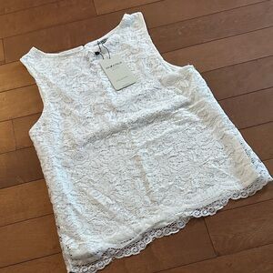 Max Studio Ivory Lace Sleeveless Blouse